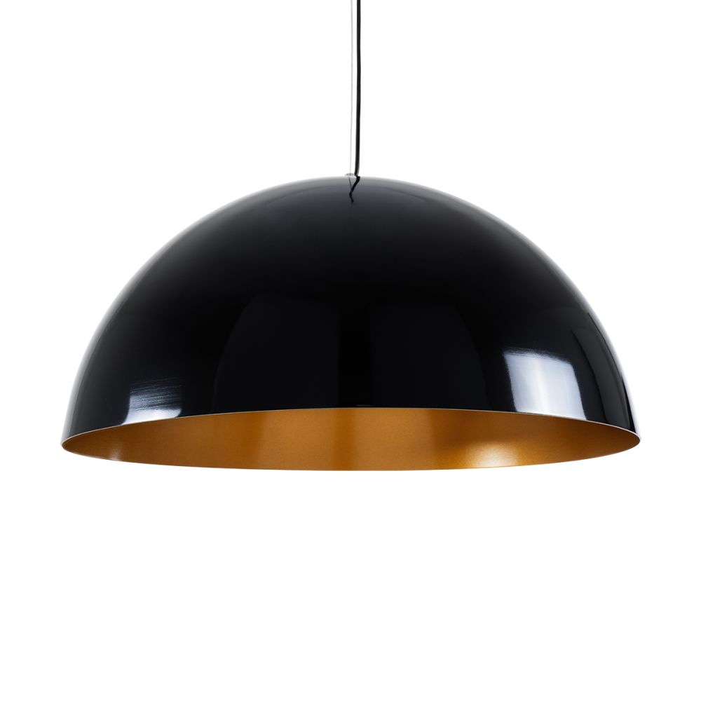GLOBOSTAR® LUNE 01342 Μοντέρνο Κρεμαστό Φωτιστικό Οροφής με Ντουί 1 x E27 AC 220-240V IP20 - Μαύρο & Χρυσό - Μ60 x Π60 x Υ30cm