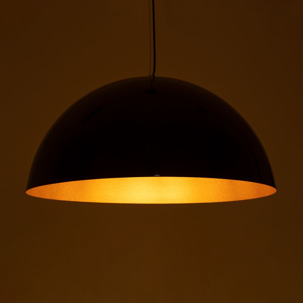 GLOBOSTAR® LUNE 01342 Μοντέρνο Κρεμαστό Φωτιστικό Οροφής με Ντουί 1 x E27 AC 220-240V IP20 - Μαύρο & Χρυσό - Μ60 x Π60 x Υ30cm