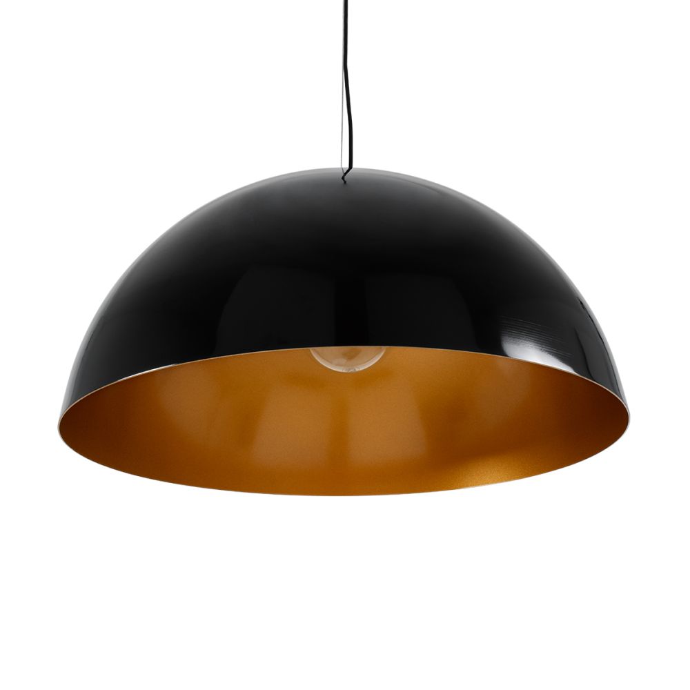 GLOBOSTAR® LUNE 01342 Μοντέρνο Κρεμαστό Φωτιστικό Οροφής με Ντουί 1 x E27 AC 220-240V IP20 - Μαύρο & Χρυσό - Μ60 x Π60 x Υ30cm