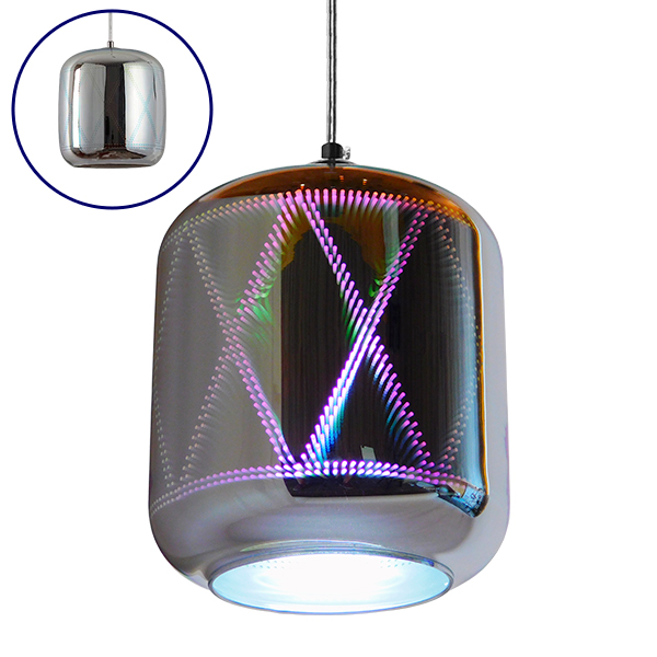 GLOBOSTAR® NEPTUNE 01353 Μοντέρνο Κρεμαστό Φωτιστικό Οροφής με Ντουί 1 x E27 AC 220-240V IP20 - Πολύχρωμο - Μ18 x Π18 x Υ20.5cm