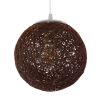 ΠΡΟΣΦΟΡΑ GloboStar® OCEANA 01354 Vintage Κρεμαστό Φωτιστικό Οροφής Μονόφωτο 1 x E27 Καφέ Ξύλινο Ψάθινο Rattan Φ20 x Υ20cm