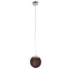 ΠΡΟΣΦΟΡΑ GloboStar® OCEANA 01354 Vintage Κρεμαστό Φωτιστικό Οροφής Μονόφωτο 1 x E27 Καφέ Ξύλινο Ψάθινο Rattan Φ20 x Υ20cm