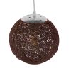 ΠΡΟΣΦΟΡΑ GloboStar® OCEANA 01354 Vintage Κρεμαστό Φωτιστικό Οροφής Μονόφωτο 1 x E27 Καφέ Ξύλινο Ψάθινο Rattan Φ20 x Υ20cm