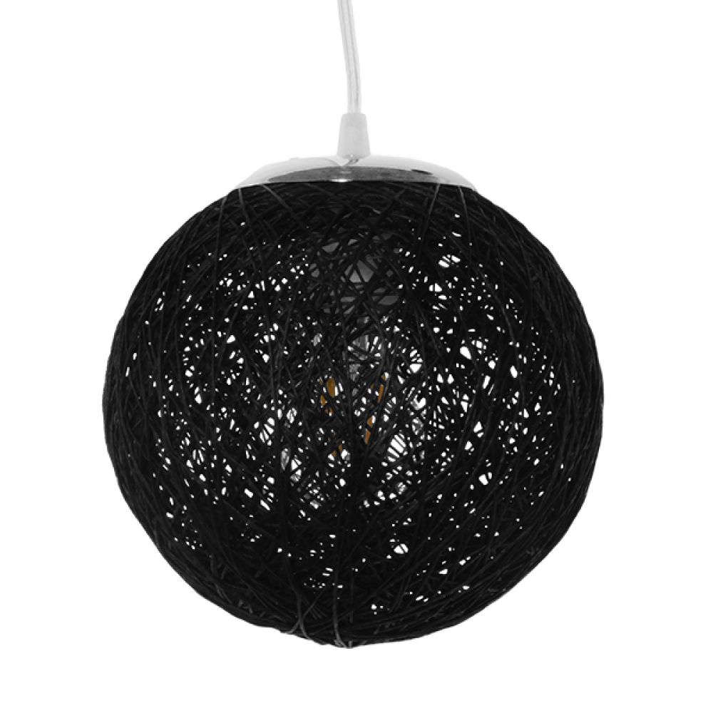 GLOBOSTAR® OCEANA 01356 Boho Κρεμαστό Φωτιστικό Οροφής με Ντουί 1 x E27 AC 220-240V IP20 - Μαύρο - Μ20 x Π20 x Υ20cm