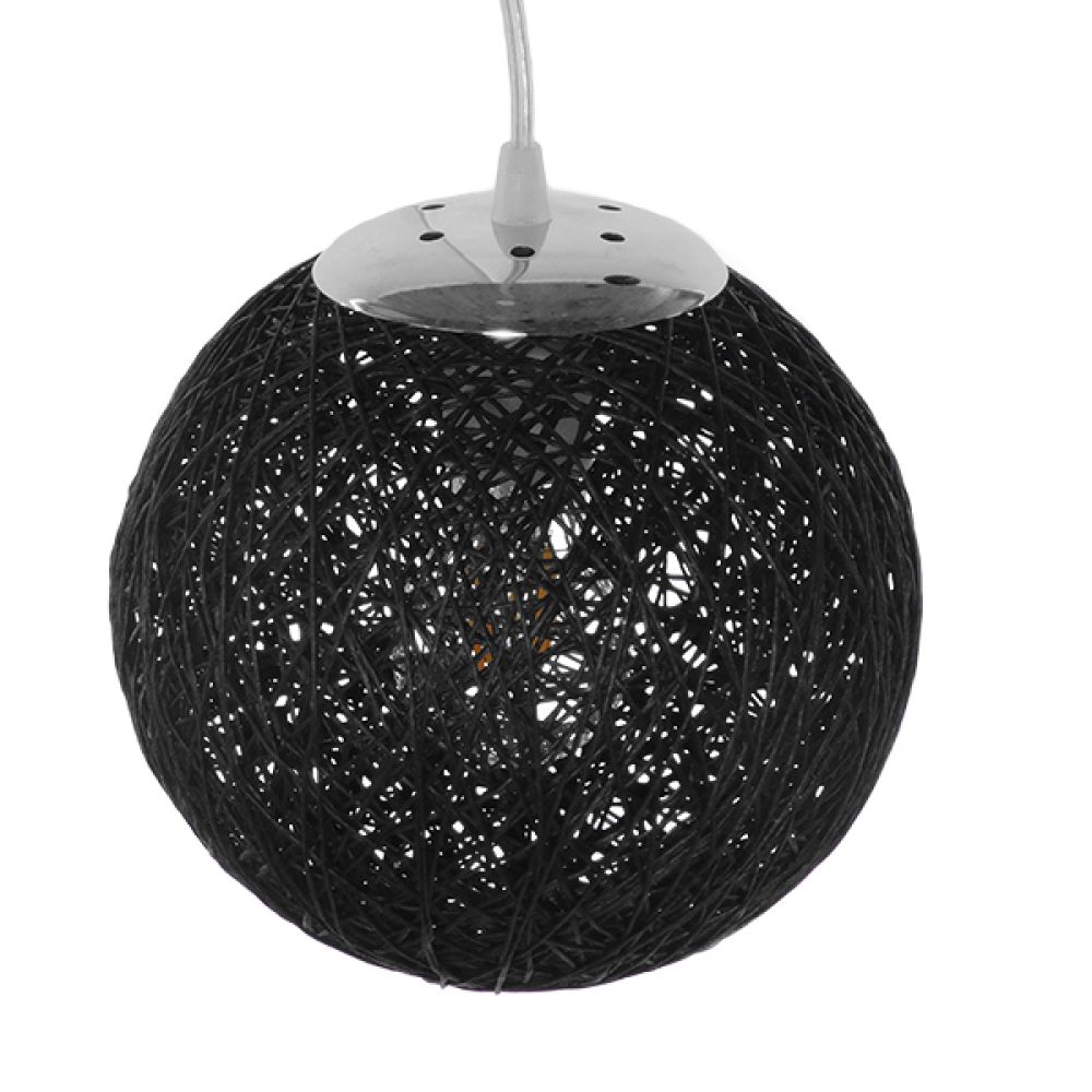 GLOBOSTAR® OCEANA 01356 Boho Κρεμαστό Φωτιστικό Οροφής με Ντουί 1 x E27 AC 220-240V IP20 - Μαύρο - Μ20 x Π20 x Υ20cm