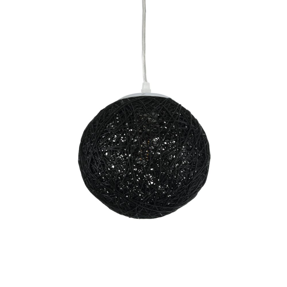 GLOBOSTAR® OCEANA 01356 Boho Κρεμαστό Φωτιστικό Οροφής με Ντουί 1 x E27 AC 220-240V IP20 - Μαύρο - Μ20 x Π20 x Υ20cm