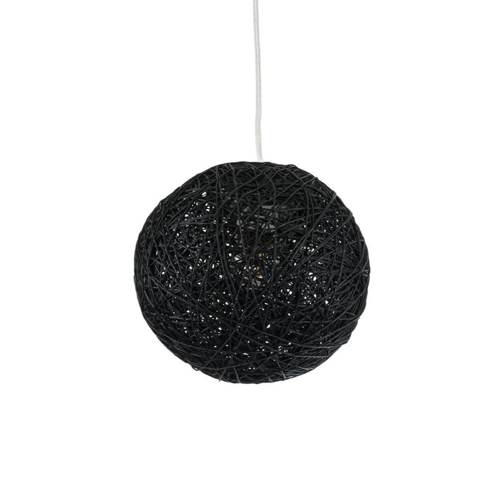 GLOBOSTAR® OCEANA 01356 Boho Κρεμαστό Φωτιστικό Οροφής με Ντουί 1 x E27 AC 220-240V IP20 - Μαύρο - Μ20 x Π20 x Υ20cm