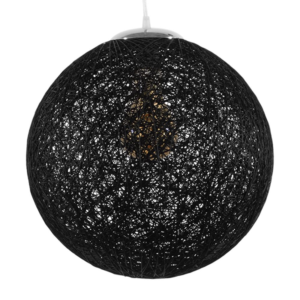 GLOBOSTAR® OCEANA 01360 Boho Κρεμαστό Φωτιστικό Οροφής με Ντουί 1 x E27 AC 220-240V IP20 - Μαύρο - Μ40 x Π40 x Υ40cm