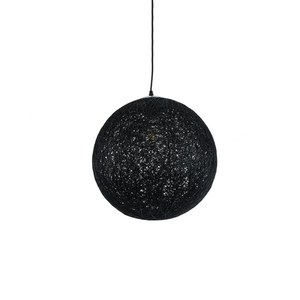 GLOBOSTAR® OCEANA 01360 Boho Κρεμαστό Φωτιστικό Οροφής με Ντουί 1 x E27 AC 220-240V IP20 - Μαύρο - Μ40 x Π40 x Υ40cm