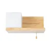 GLOBOSTAR® AMITY 01365 Μοντέρνο Φωτιστικό Τοίχου - Απλίκα με Ντουί 1 x E27 AC 220-240V IP20 - Μπεζ & Λευκό - Μ30 x Π14.5 x Υ15cm