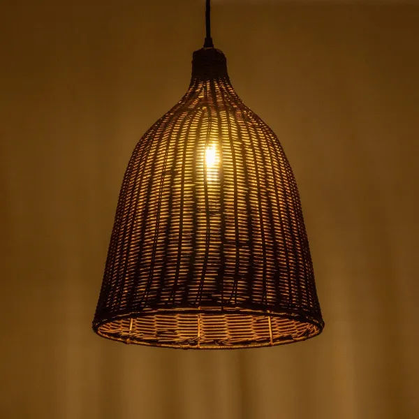 GLOBOSTAR® BAHAMAS 01367 Boho Κρεμαστό Φωτιστικό Οροφής με Ντουί 1 x E27 AC 220-240V IP20 - Καφέ - Μ30 x Π30 x Υ40cm