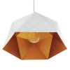 GLOBOSTAR® HEXAGON 01378 Μοντέρνο Κρεμαστό Φωτιστικό Οροφής με Ντουί 1 x E27 AC 220-240V IP20 - Λευκό & Χρυσό - Μ46 x Π46 x Y25cm