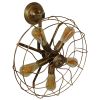 GLOBOSTAR® FAN 01381 Vintage Φωτιστικό Τοίχου - Απλίκα με Ντουί 5 x E27 AC 220-240V IP20 - Μπρούτζινο - Μ46 x Π22 x Υ46cm