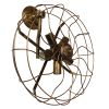 GLOBOSTAR® FAN 01381 Vintage Φωτιστικό Τοίχου - Απλίκα με Ντουί 5 x E27 AC 220-240V IP20 - Μπρούτζινο - Μ46 x Π22 x Υ46cm
