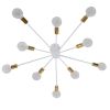 GLOBOSTAR® OLINDA 01383 Μοντέρνο Φωτιστικό Οροφής με Ντουί 10 x E27 AC 220-240V IP20 - Λευκό & Χρυσό - Μ95 x Π95 x Υ17cm