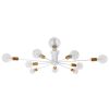 GLOBOSTAR® OLINDA 01383 Μοντέρνο Φωτιστικό Οροφής με Ντουί 10 x E27 AC 220-240V IP20 - Λευκό & Χρυσό - Μ95 x Π95 x Υ17cm