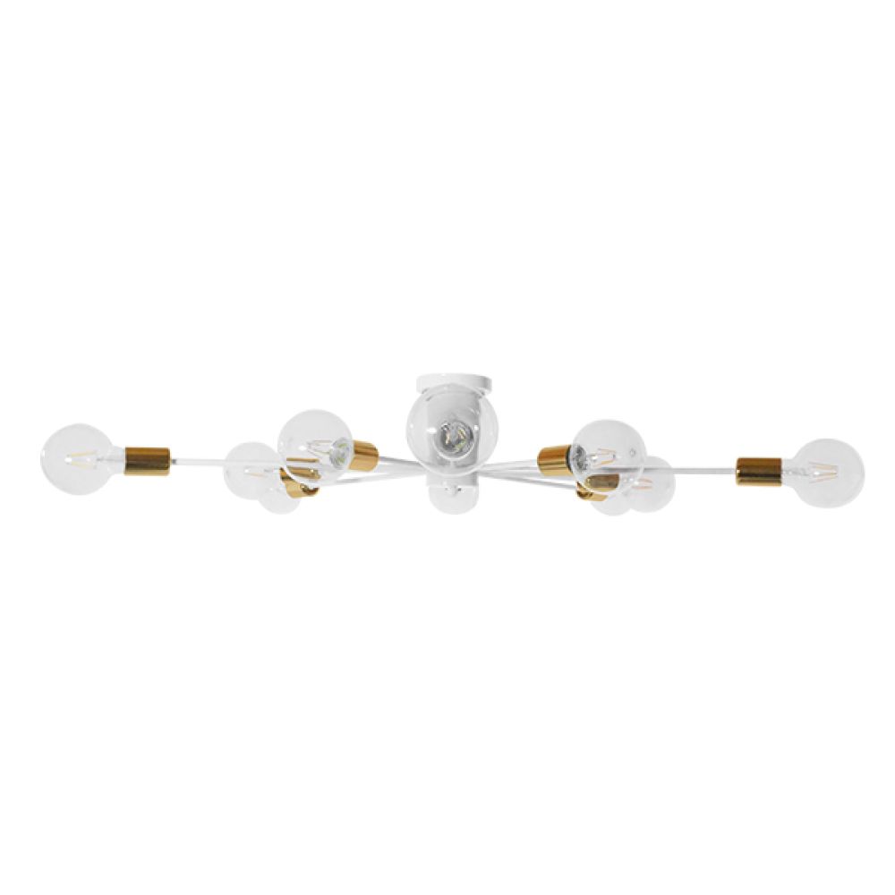 GLOBOSTAR® OLINDA 01383 Μοντέρνο Φωτιστικό Οροφής με Ντουί 10 x E27 AC 220-240V IP20 - Λευκό & Χρυσό - Μ95 x Π95 x Υ17cm