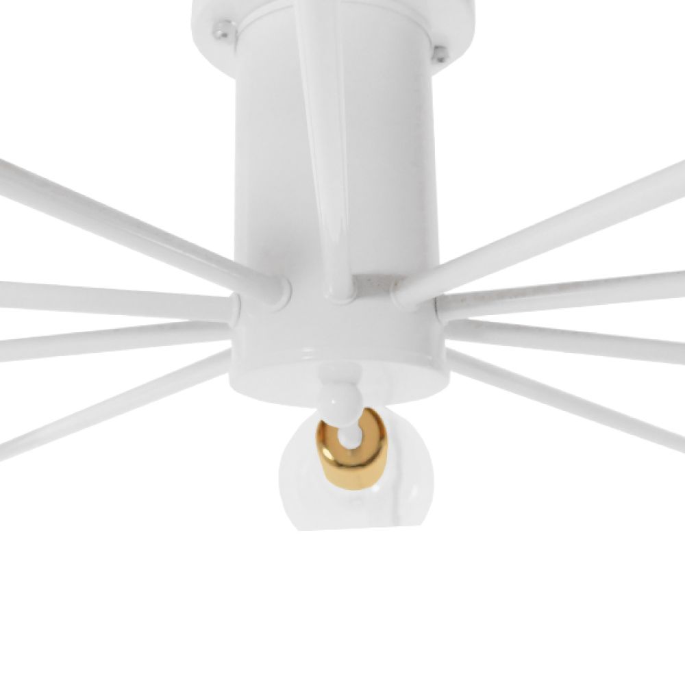 GLOBOSTAR® OLINDA 01383 Μοντέρνο Φωτιστικό Οροφής με Ντουί 10 x E27 AC 220-240V IP20 - Λευκό & Χρυσό - Μ95 x Π95 x Υ17cm