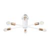 GLOBOSTAR® OLINDA 01385 Μοντέρνο Φωτιστικό Οροφής με Ντουί 6 x E27 AC 220-240V IP20 - Λευκό & Χάλκινο - Μ60 x Π60 x Υ20cm
