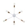 GLOBOSTAR® OLINDA 01385 Μοντέρνο Φωτιστικό Οροφής με Ντουί 6 x E27 AC 220-240V IP20 - Λευκό & Χάλκινο - Μ60 x Π60 x Υ20cm