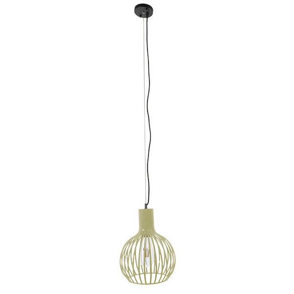 GLOBOSTAR® SCANDI 01387 Vintage Κρεμαστό Φωτιστικό Οροφής με Ντουί 1 x E27 AC 220-240V IP20 - Μπεζ - Μ23 x Π23 x Υ30cm