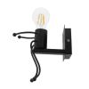 GLOBOSTAR® FIGURE 10001388 Μοντέρνο Φωτιστικό Τοίχου - Απλίκα με Ντουί 1 x E27 AC 220-240V IP20 - Μαύρο - Μ12 x Π19 x Υ17cm
