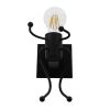 GLOBOSTAR® FIGURE 10001388 Μοντέρνο Φωτιστικό Τοίχου - Απλίκα με Ντουί 1 x E27 AC 220-240V IP20 - Μαύρο - Μ12 x Π19 x Υ17cm