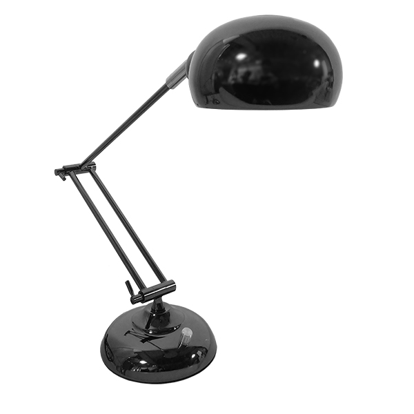 GloboStar® OFFICE BLACK 01392 Μοντέρνο Επιτραπέζιο Φωτιστικό Πορτατίφ Μονόφωτο Μεταλλικό Μαύρο Νίκελ Φ12 x Υ80cm