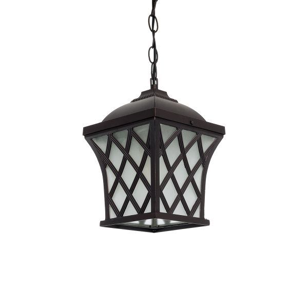 GLOBOSTAR® LINCOLN 01399 Vintage Κρεμαστό Φωτιστικό Οροφής με Ντουί 1 x E27 AC 220-240V IP20 - Καφέ & Διάφανο - Μ19 x Π19 x Υ20cm