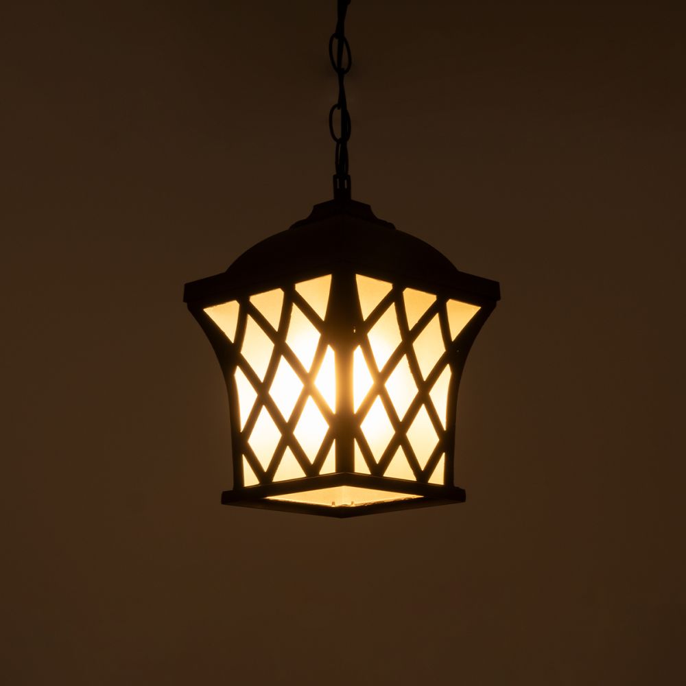 GLOBOSTAR® LINCOLN 01399 Vintage Κρεμαστό Φωτιστικό Οροφής με Ντουί 1 x E27 AC 220-240V IP20 - Καφέ & Διάφανο - Μ19 x Π19 x Υ20cm