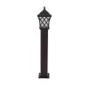 GloboStar® SHELTER 01400 Vintage Φωτιστικό Κολωνάκι Κήπου Μονόφωτο 1 x E27 Καφέ Μεταλλικό Πλέγμα L19 x W19 x H100cm