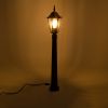 GloboStar® ELLIPSE 01401 Vintage Φωτιστικό Κολωνάκι Κήπου  Μονόφωτο 1 x E27 Μαύρο Μεταλλικό Πλέγμα L17 x W16 x H105cm