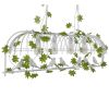 GLOBOSTAR® NEST 01403 Vintage Κρεμαστό Φωτιστικό Οροφής με Ντουί 4 x E27 AC 220-240V IP20 - Λευκό & Πράσινο - Μ103 x Π34 x Υ36.5cm