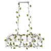 GLOBOSTAR® NEST 01403 Vintage Κρεμαστό Φωτιστικό Οροφής με Ντουί 4 x E27 AC 220-240V IP20 - Λευκό & Πράσινο - Μ103 x Π34 x Υ36.5cm