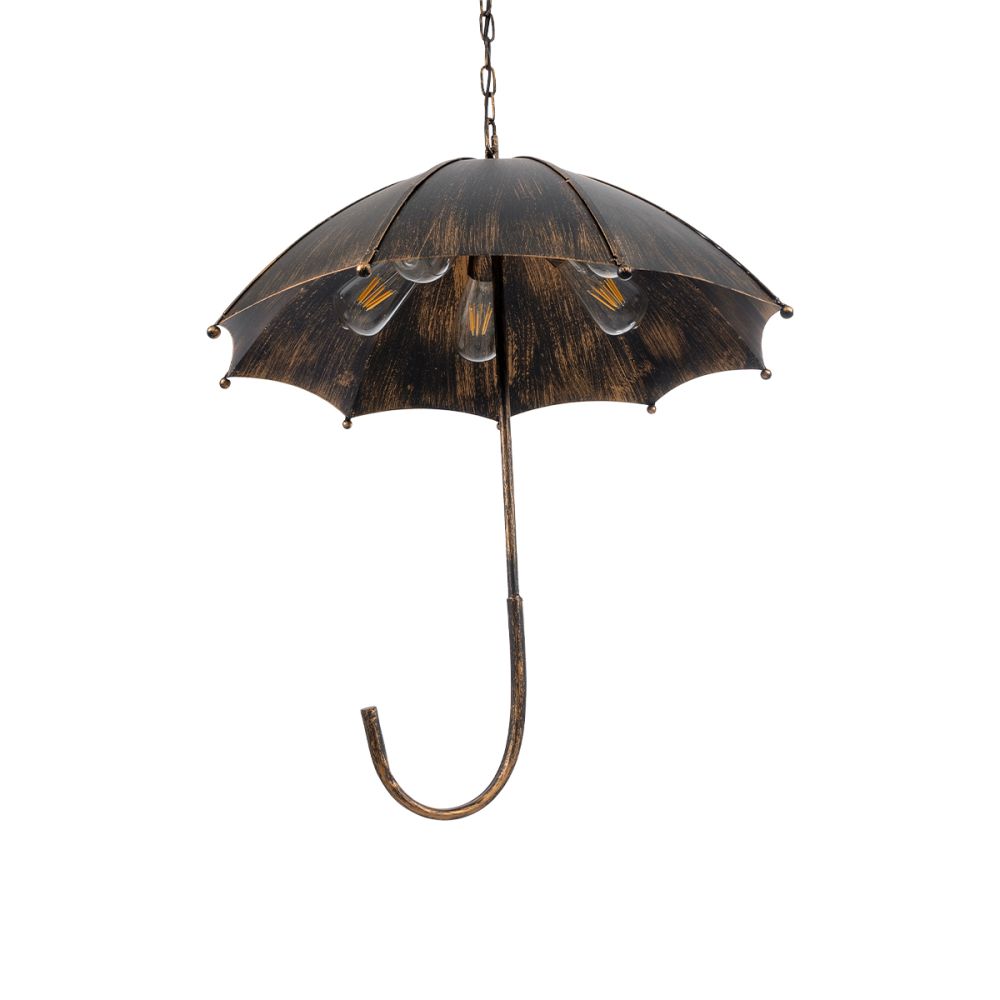 GLOBOSTAR® UMBRELLA 01406 Vintage Κρεμαστό Φωτιστικό Οροφής με Ντουί 5 x E27 AC 220-240V IP20 - Χάλκινο - Μ60 x Π60 x Y65cm