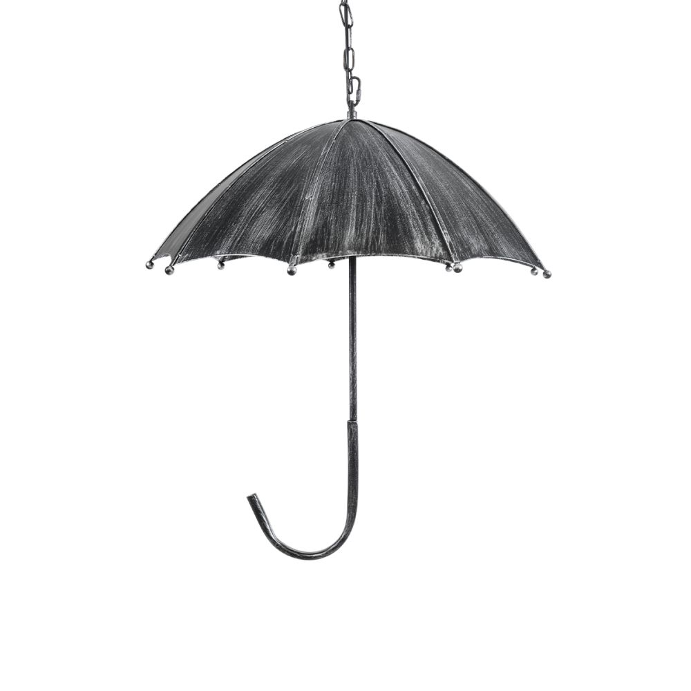 GLOBOSTAR® UMBRELLA 01407 Vintage Κρεμαστό Φωτιστικό Οροφής με Ντουί 5 x E27 AC 220-240V IP20 - Ασημί - Μ60 x Π60 x Y65cm