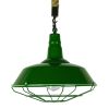 GLOBOSTAR® CRANE 01408 Vintage Κρεμαστό Φωτιστικό Οροφής με Ντουί 1 x E27 AC 220-240V IP20 - Πράσινο & Μπεζ - Μ36 x Π36 x Y31cm