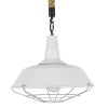 GLOBOSTAR® CRANE 01409 Vintage Κρεμαστό Φωτιστικό Οροφής με Ντουί 1 x E27 AC 220-240V IP20 - Λευκό & Μπεζ - Μ36 x Π36 x Υ31cm