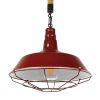 GLOBOSTAR® CRANE 01410 Vintage Κρεμαστό Φωτιστικό Οροφής με Ντουί 1 x E27 AC 220-240V IP20 - Κόκκινο & Μπεζ - Μ36 x Π36 x Υ31cm