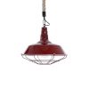 GLOBOSTAR® CRANE 01410 Vintage Κρεμαστό Φωτιστικό Οροφής με Ντουί 1 x E27 AC 220-240V IP20 - Κόκκινο & Μπεζ - Μ36 x Π36 x Υ31cm