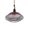 GLOBOSTAR® CRANE 01410 Vintage Κρεμαστό Φωτιστικό Οροφής με Ντουί 1 x E27 AC 220-240V IP20 - Κόκκινο & Μπεζ - Μ36 x Π36 x Υ31cm