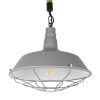 GLOBOSTAR® CRANE 01411 Vintage Κρεμαστό Φωτιστικό Οροφής με Ντουί 1 x E27 AC 220-240V IP20 - Γκρι & Μπεζ - Μ36 x Π36 x Y31cm