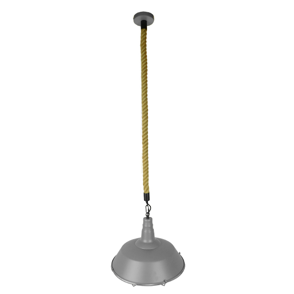 GLOBOSTAR® CRANE 01411 Vintage Κρεμαστό Φωτιστικό Οροφής με Ντουί 1 x E27 AC 220-240V IP20 - Γκρι, Λευκό & Μπεζ - Μ36 x Π36 x Y31cm