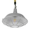 GLOBOSTAR® CRANE 01411 Vintage Κρεμαστό Φωτιστικό Οροφής με Ντουί 1 x E27 AC 220-240V IP20 - Γκρι & Μπεζ - Μ36 x Π36 x Y31cm