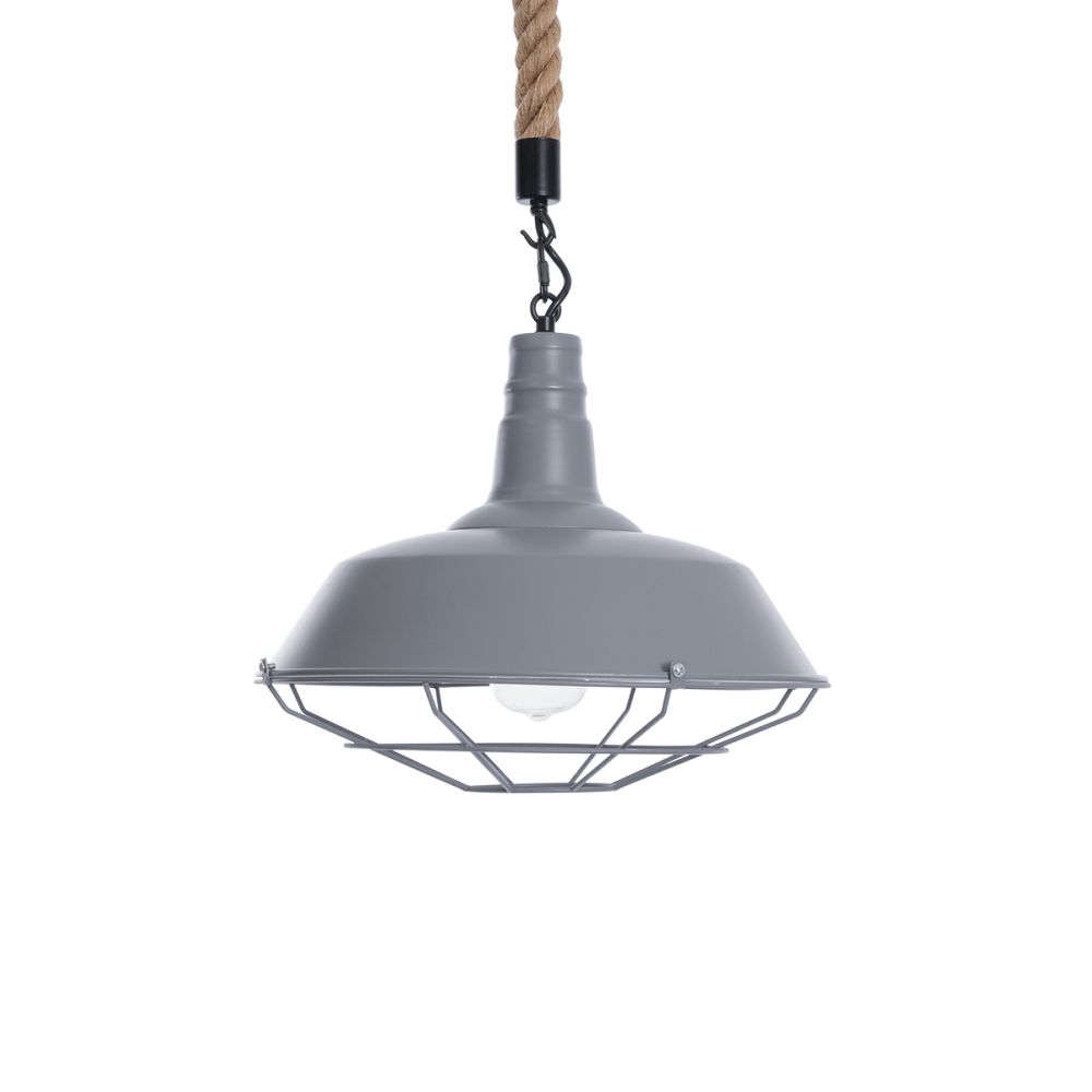 GLOBOSTAR® CRANE 01411 Vintage Κρεμαστό Φωτιστικό Οροφής με Ντουί 1 x E27 AC 220-240V IP20 - Γκρι & Μπεζ - Μ36 x Π36 x Y31cm