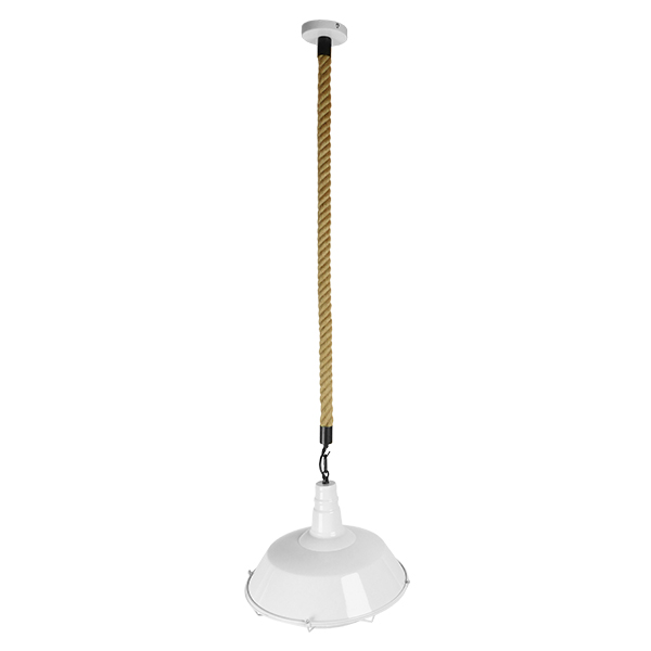 GLOBOSTAR® PUPPET 01412 Vintage Κρεμαστό Φωτιστικό Οροφής με Ντουί 1 x E27 AC 220-240V IP20 - Λευκό & Μπεζ - Μ36 x Π36 x Y31cm