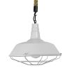 GLOBOSTAR® PUPPET 01412 Vintage Κρεμαστό Φωτιστικό Οροφής με Ντουί 1 x E27 AC 220-240V IP20 - Λευκό & Μπεζ - Μ36 x Π36 x Y31cm