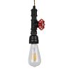 GLOBOSTAR® SPIGOT 01415 Vintage Κρεμαστό Φωτιστικό Οροφής με Ντουί 1 x E27 AC 220-240V IP20 - Μαύρο & Κόκκινο - Μ5 x Π5 x Y20cm