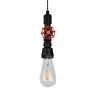 GLOBOSTAR® SPIGOT 01415 Vintage Κρεμαστό Φωτιστικό Οροφής με Ντουί 1 x E27 AC 220-240V IP20 - Μαύρο & Κόκκινο - Μ5 x Π5 x Y20cm