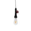 GLOBOSTAR® SPIGOT 01415 Vintage Κρεμαστό Φωτιστικό Οροφής με Ντουί 1 x E27 AC 220-240V IP20 - Μαύρο & Κόκκινο - Μ5 x Π5 x Y20cm
